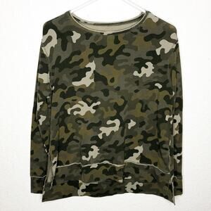 Rachel Hollis army green black camo oversized knit top size XXXS